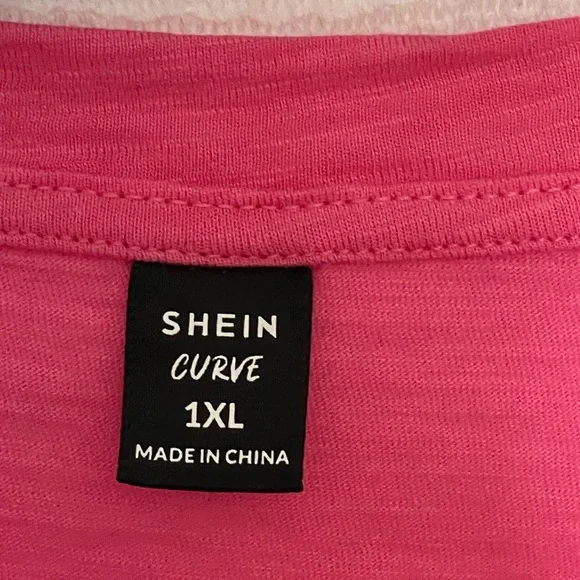 BUNDLE 3/$10!! SHEIN Pink Peplum Short Sleeve T-Shirt - Picture 3 of 5